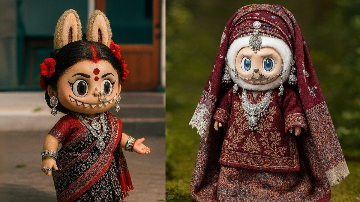 Labubu Gets A <i>Desi</i> AI Makeover As Labu Bou In Sambalpuri <i>Sari</i> To Labinder In <i>Salwar Kameez</i>