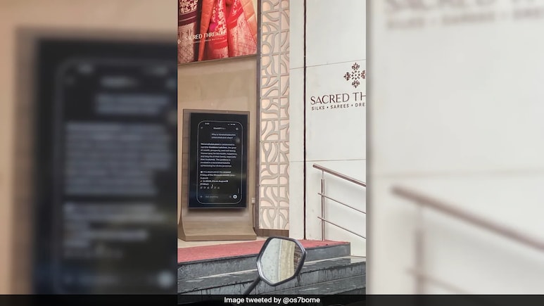 "Just Bengaluru Things": Saree Shop Displays ChatGPT-Style Ad Ahead Of Varamahalakshmi Festival "Just Bengaluru Things": Saree Shop Displays ChatGPT-Style Ad Ahead Of Varamahalakshmi Festival