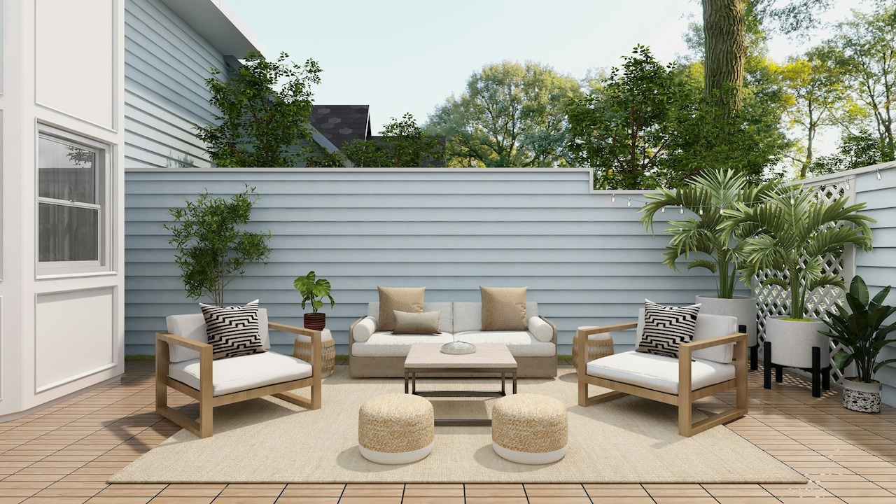 Patio rug can make your space look more elegant and bring in some colours to take away the dullness