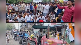 एमपी के कई जिलों में परेशान हो रहे किसान, यूरिया और खाद केंद्रों पर लापरवही, कांग्रेस ने निकाली ट्रैक्टर रैली