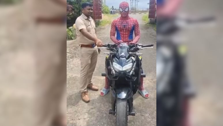 'Spiderman' Goes On Stunt Spree On Bike In Odisha, Issued Rs 15,000 Fine 'Spiderman' Goes On Stunt Spree On Bike In Odisha, Issued Rs 15,000 Fine