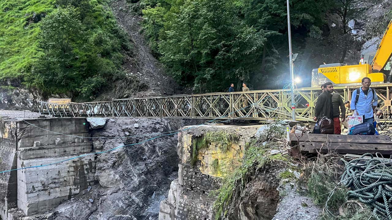 Bridge Washed Away Due To Flash Floods In Uttarakhand's Dharali Rebuilt