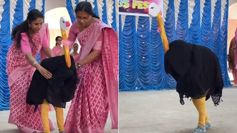 स्कूल फंक्शन में शुतुरमुर्ग बनकर पहुंचा छोटा बच्चा, स्टेज पर टहल रहा था तभी जो हुआ, हंस-हंसकर लोटपोट हुए लोग