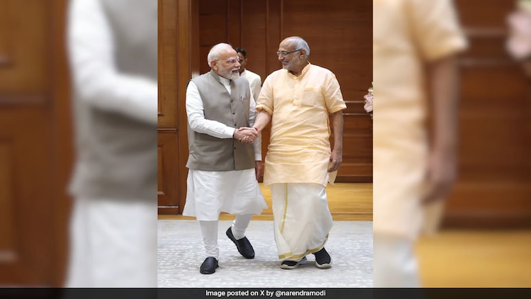 CP Radhakrishnan Meets PM Modi Day After NDA Named Him Veep Candidate CP Radhakrishnan Meets PM Modi Day After NDA Named Him Veep Candidate