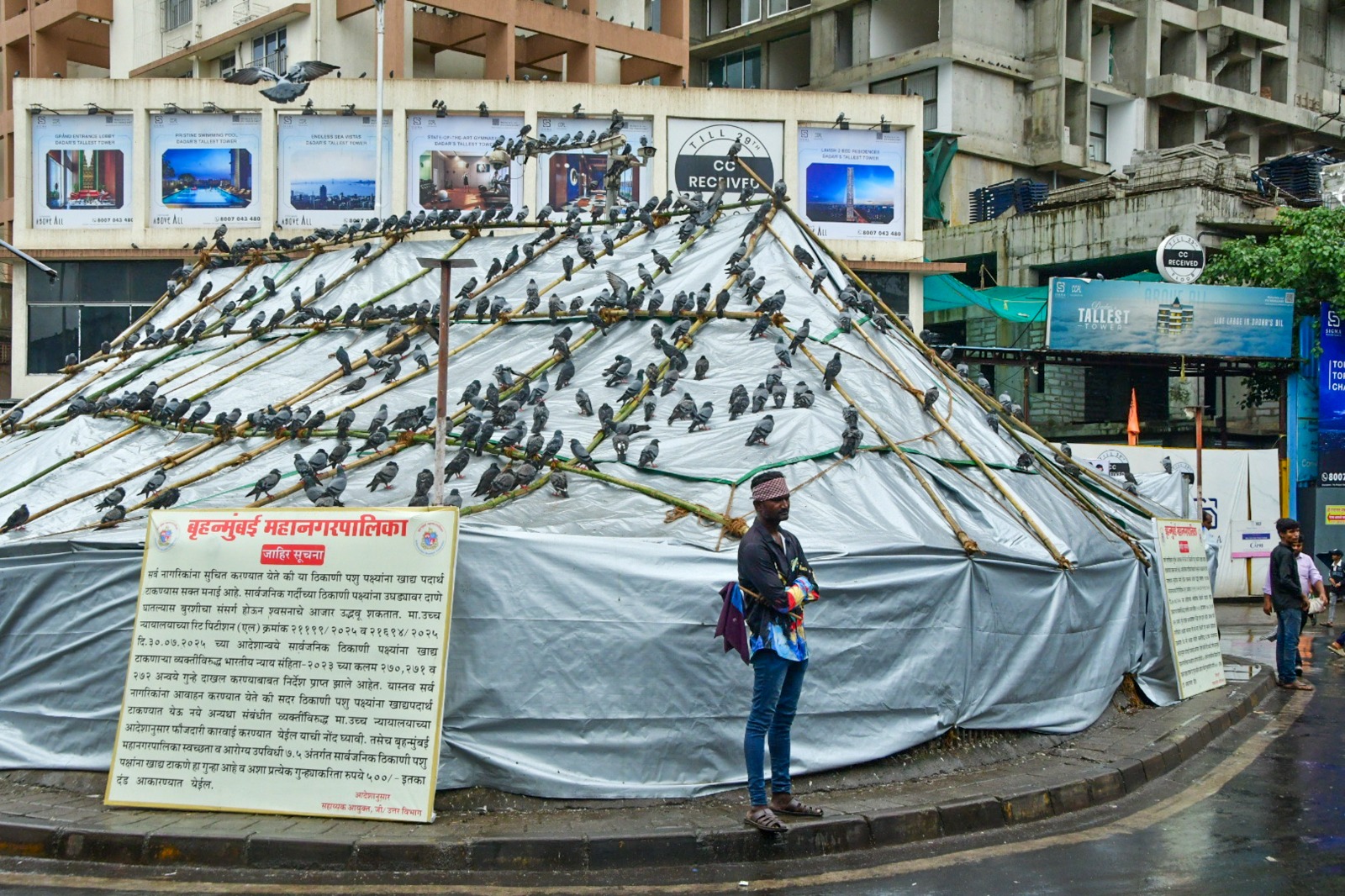 Mumbai Kabutarkhana Row: Jain Community Protestors Remove BMC Bamboo Structure At Dadar, Tension Grips Area
