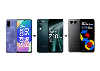Samsung Galaxy F06 5G vs Tecno Spark Go 5G vs iQOO Z10 Lite 5G: 10 हजार में कौन सा बेहतर
