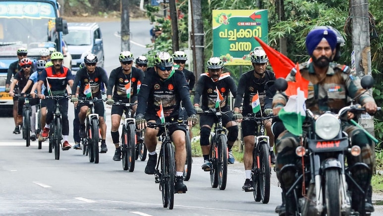 Army Holds 400-km Cycle Rally To Honour Wayanad Landslide Victims