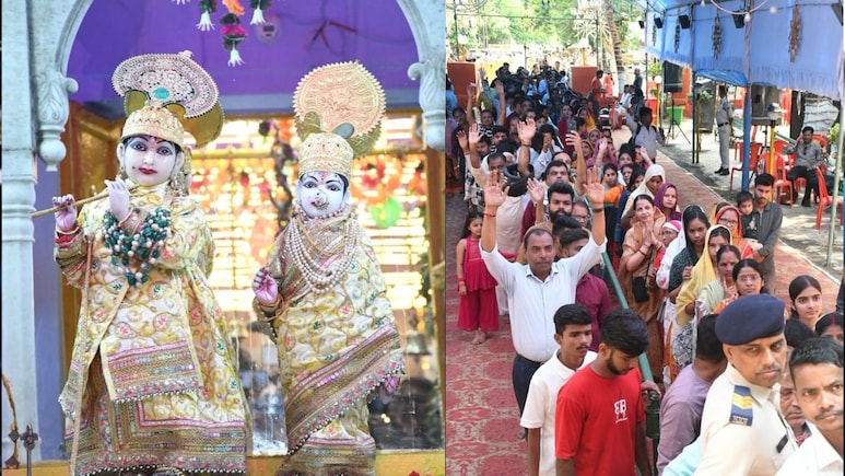 MP: गोपाल मंदिर में 100 करोड़ के आभूषणों से सजे राधा-कृष्ण, पहली छवि देख लोग हुए मोहित, झांकी देखने उमड़ी भक्तों की भीड़
