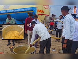 दररोज टँकरमधून 1 लाख लिटर आमटी, 800 गावातून भाकरींचा महाप्रसाद, गंगागिरी महाराजांसाठी मोठी गर्दी