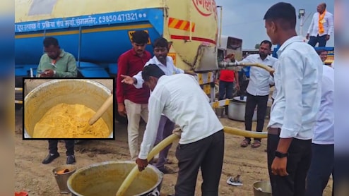 दररोज टँकरमधून 1 लाख लिटर आमटी, 800 गावातून भाकरींचा महाप्रसाद, गंगागिरी महाराजांसाठी मोठी गर्दी