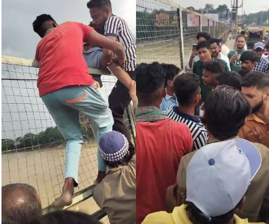 उफनाती गंगा में कूदने वाला था... युवकों ने दबोचा और फिर सिखाया न भूलने वाला सबक