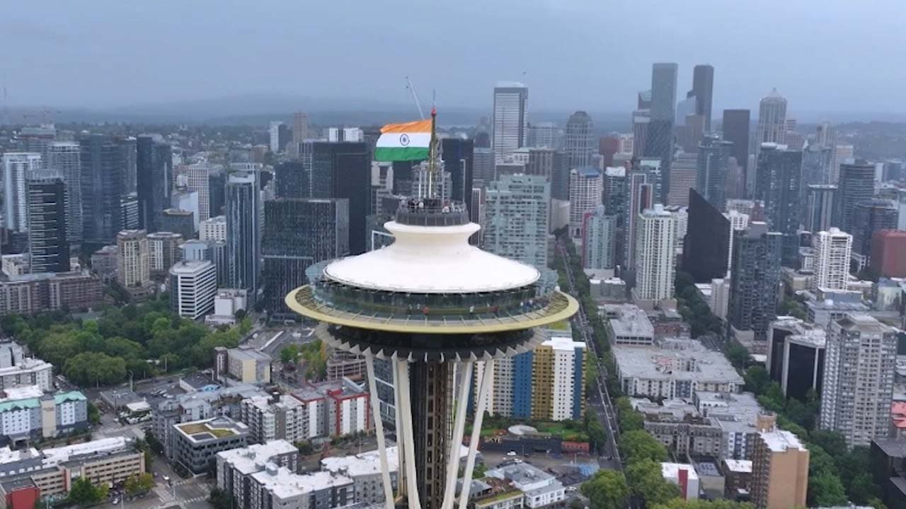 Indian Flag Hoisted On Seattle's Iconic Space Needle For First Time