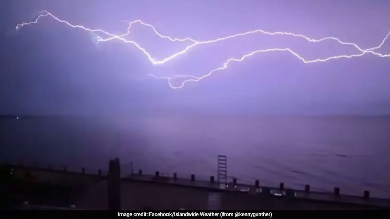 Watch: US Man Captures "One Of Sickest Bolts Of Lightning" Ever Seen In Long Island