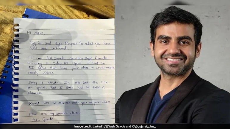 Mumbai Entrepreneur Saw Nikhil Kamath At Cafe, Passed Him A Note: "He Looked Up, Smiled" Mumbai Entrepreneur Saw Nikhil Kamath At Cafe, Passed Him A Note: "He Looked Up, Smiled"