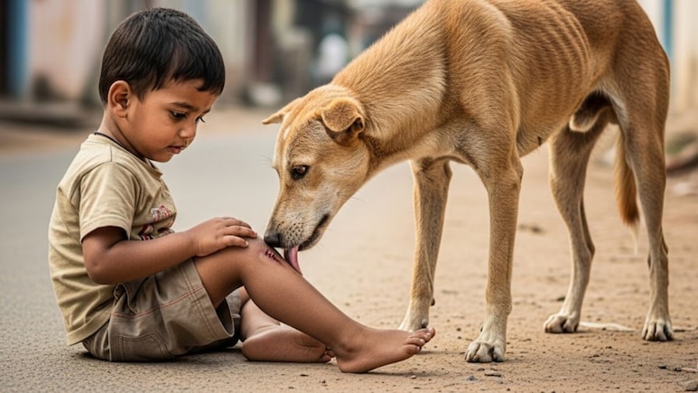 UP News: कुत्र्याने चाटल्यामुळे 2 वर्षांच्या चिमुकल्याचा तडफडून मृत्यू, कुटुबीयांना एक चूक नडली