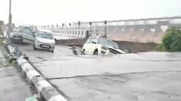 Video: Bike Falls, Car Dangles As Part Of Bridge Gets Washed Away In Jammu