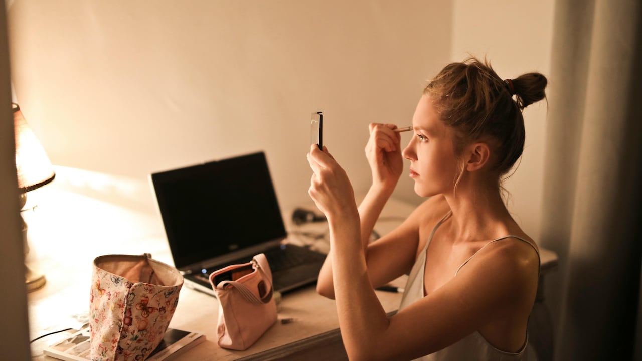 You can use hair wax sticks to tidy up droppy eyebrows