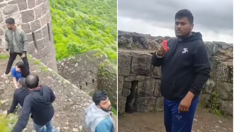 Pune News: 'मल्हार' गडावर बेशिस्त पर्यटकांना जागरूक नागरिकाचा दणका, VIDEO पाहून अभिमान वाटेल Pune News: 'मल्हार' गडावर बेशिस्त पर्यटकांना जागरूक नागरिकाचा दणका, VIDEO पाहून अभिमान वाटेल