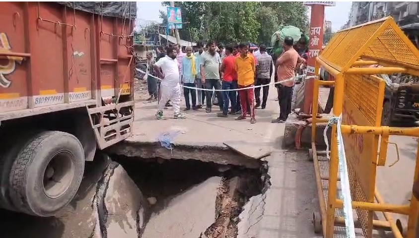Video: Truck Gets Stuck In Pothole After Part Of Delhi Road Caves In
