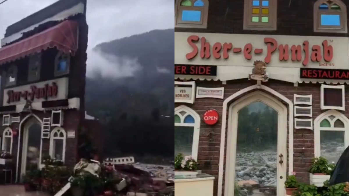 मनाली में बाढ़ ने मचाई तबाही, बह गया मशहूर शेर-ए-पंजाब रेस्तरां, सिर्फ गेट की दीवार ही बची