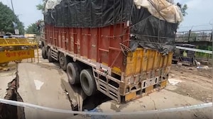 Video: Truck Gets Stuck In Pothole After Part Of Delhi Road Caves In