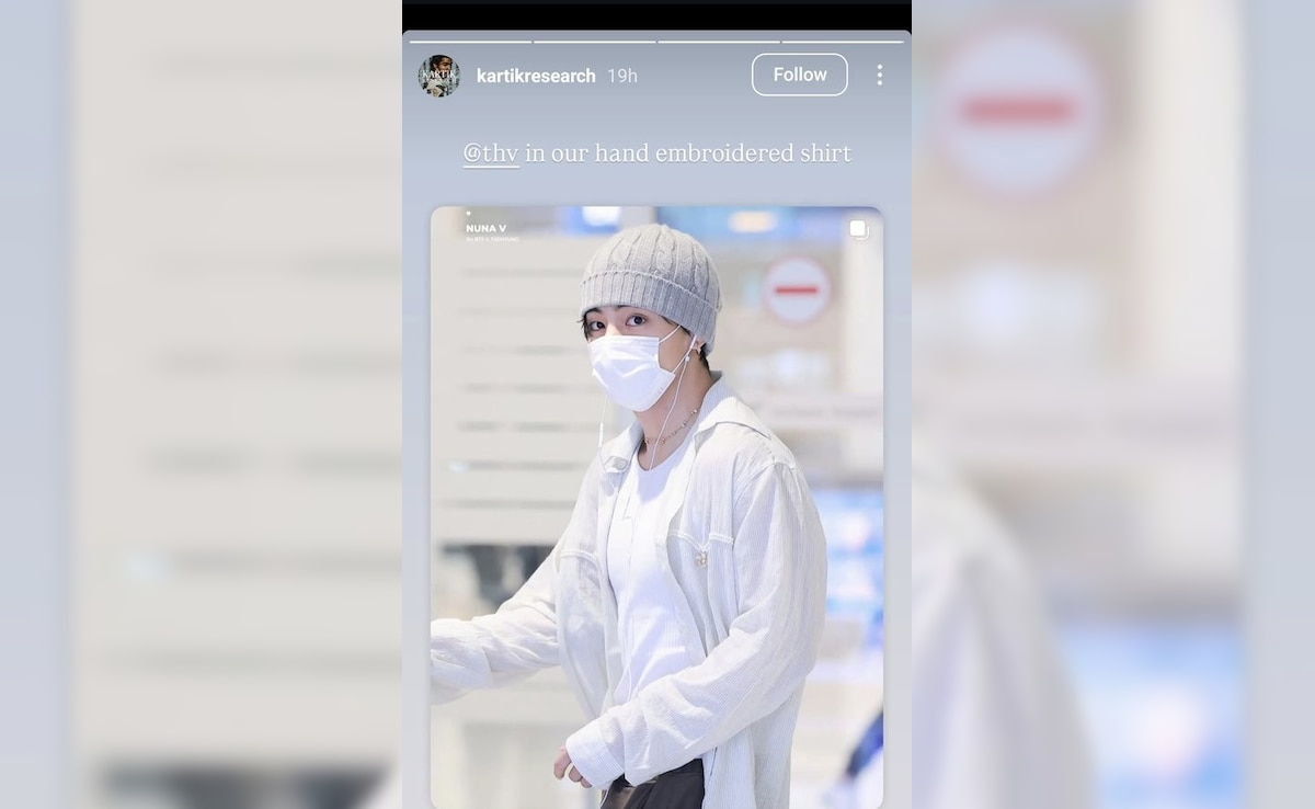 BTS Vs shirt is made by an Indian designer. Photo: Instagram/kartikresearch BTS Vs shirt is made by an Indian designer. Photo: Instagram/kartikresearch