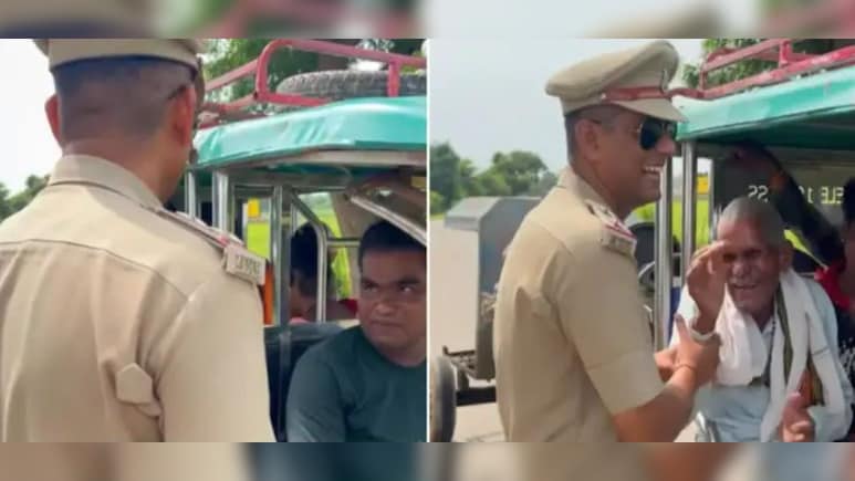 पलट गया चक्का तो निपट गए काका...ई-रिक्शा वाले को दरोगा जी ने मजेदार अंदाज़ में सिखाया सबक