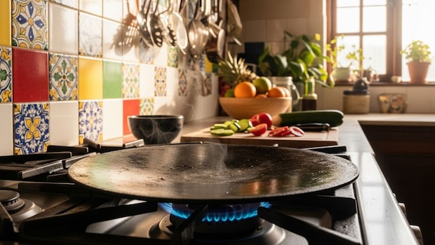 Use a tawa to get flaky parathas. Use a tawa to get flaky parathas.