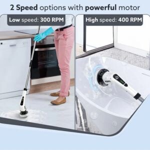 Its cordless design and adjustable handle let you clean hard-to-reach areas without bending or kneeling.