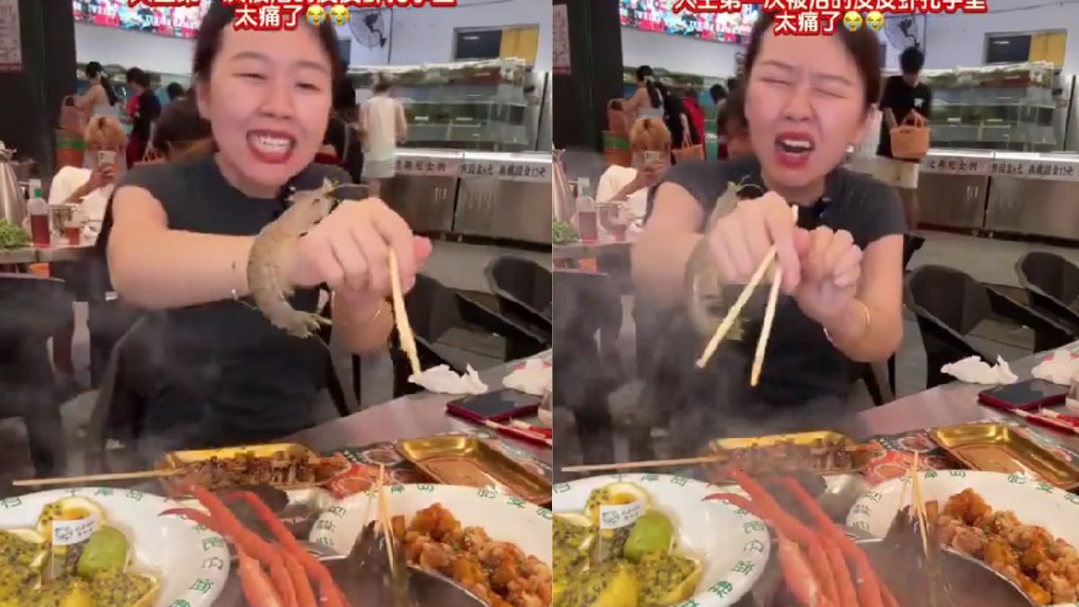 Chinese Woman Bitten By Shrimp While Trying To Eat It Alive, Foodies React