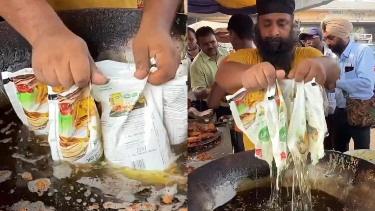 Street Vendor Dips Plastic Pouches In Hot Oil To Open Them, Sparks Outrage