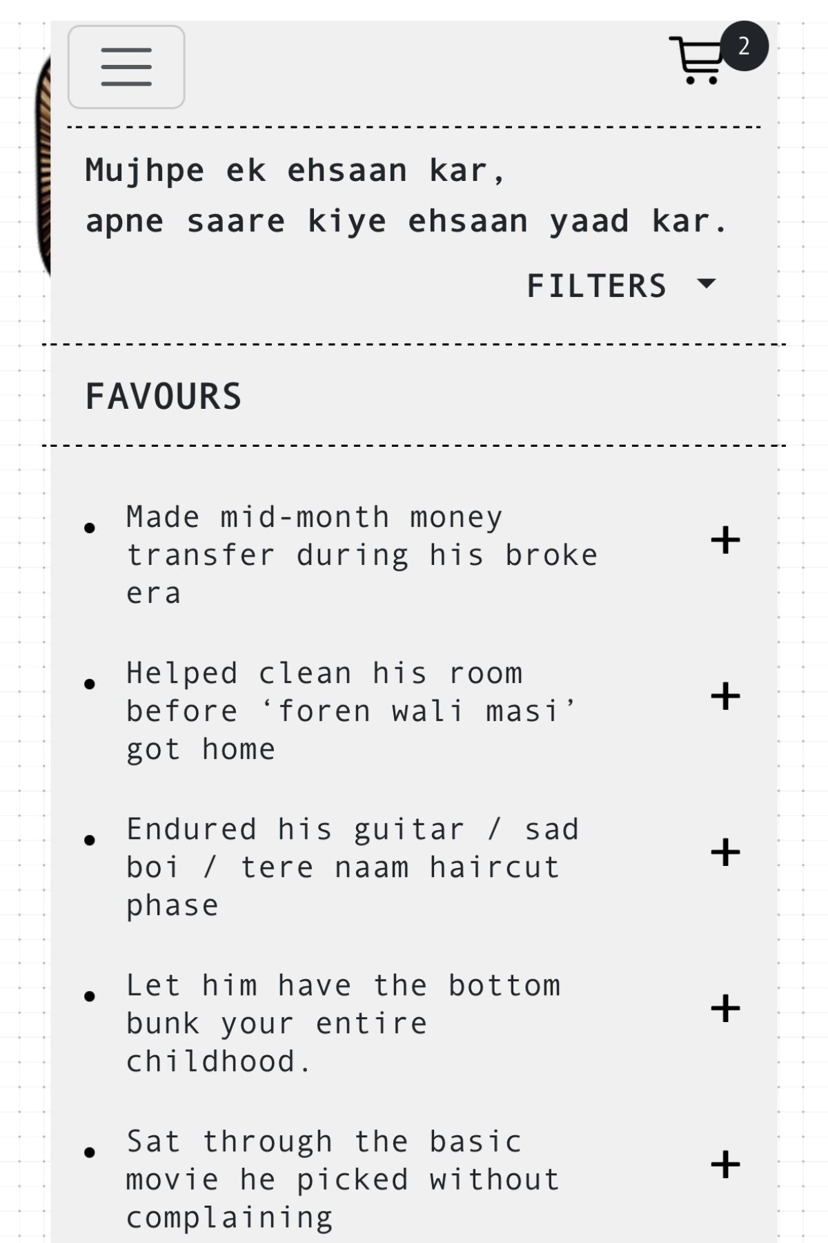 The InvoiSIS microsite lets sisters create personalised invoices and pair them with Flipkart wishlists.