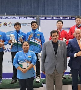India Mens Shooting Team Clinch Silver At Asian Championships