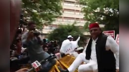 Video: Akhilesh Yadav Jumps Police Barricade During Opposition Protest