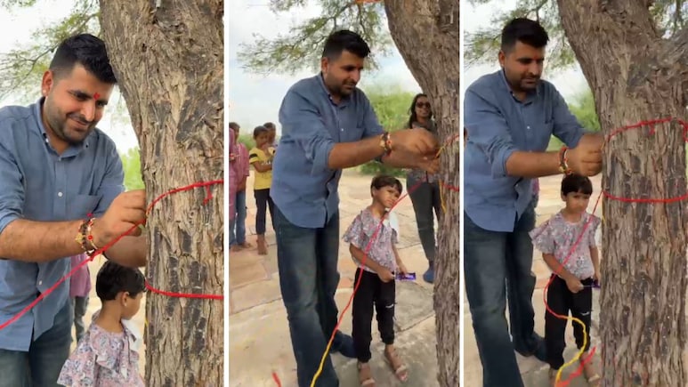 रविंद्र सिंह भाटी ने रक्षाबंधन पर पेड़ को बांधी राखी, लिया बड़ा संकल्प रविंद्र सिंह भाटी ने रक्षाबंधन पर पेड़ को बांधी राखी, लिया बड़ा संकल्प