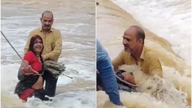 Rajasthan Rain: बालाजी के दर्शन कर लौट रहे पति-पत्नी सैलाब में बहे, लोगों ने मुश्किल से बचाया Rajasthan Rain: बालाजी के दर्शन कर लौट रहे पति-पत्नी सैलाब में बहे, लोगों ने मुश्किल से बचाया