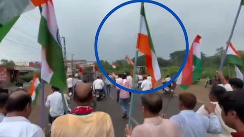कांग्रेस के निशाने पर आए राजस्थान के राजस्व मंत्री, उलटा राष्ट्रध्वज पकड़े वीडियो हुआ वायरल