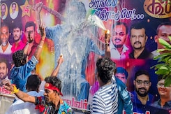 Rajinikanth-Starrer 'Coolie' Releases In Madurai, Fans Performed Milk Bath On His Poster Rajinikanth-Starrer 'Coolie' Releases In Madurai, Fans Performed Milk Bath On His Poster