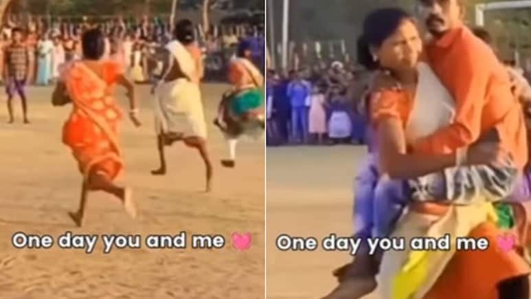 दुनिया की सबसे मजेदार रेस, पतियों को गोद में उठाकर दौड़ीं पत्नियां, वायरल Video देख लोट पोट हुए लोग