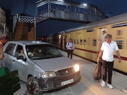 Video: Drunk Army Man Drives Car Onto Railway Platform In Meerut