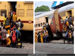 Passengers Recklessly Board Train From Wrong Side, Viral Footage Sparks Safety Debate Passengers Recklessly Board Train From Wrong Side, Viral Footage Sparks Safety Debate