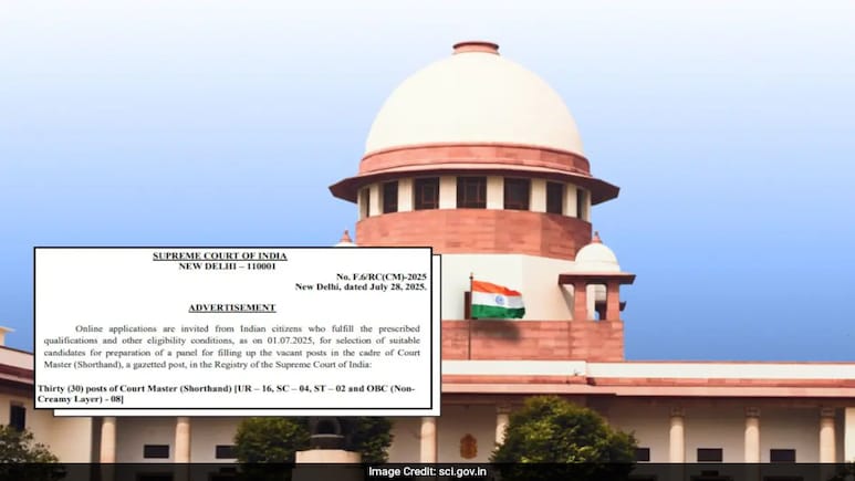 Apply At Supreme Court In 2025: Applications Open For Court Master, Check Eligibility, Deadline Here Apply At Supreme Court In 2025: Applications Open For Court Master, Check Eligibility, Deadline Here