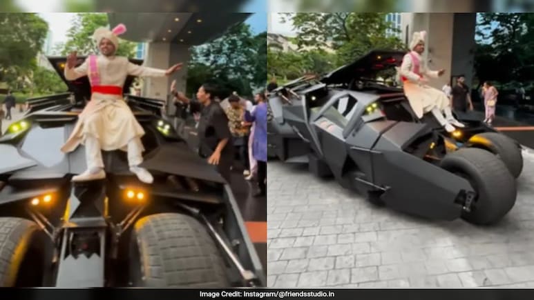 Watch: Indian Groom Arrives At Wedding Venue In Batmobile, Video Viral Watch: Indian Groom Arrives At Wedding Venue In Batmobile, Video Viral