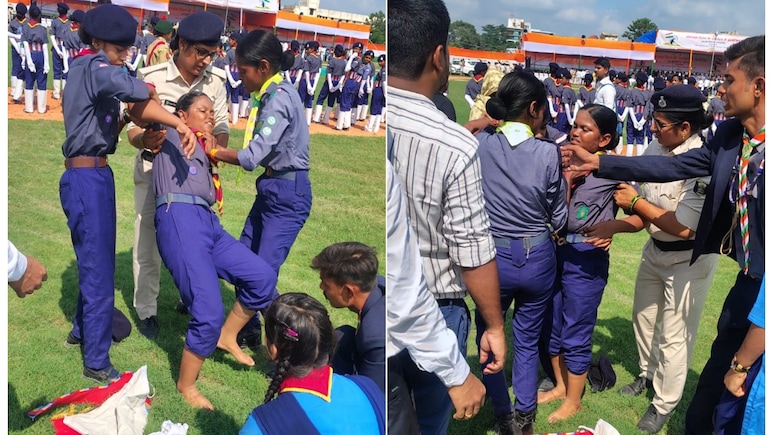 बिहार: स्टेडियम में झंडा फहराने पहुंचे थे डिप्टी CM विजय सिन्हा, अचानक बेहोश होकर गिरने लगीं छात्राएं बिहार: स्टेडियम में झंडा फहराने पहुंचे थे डिप्टी CM विजय सिन्हा, अचानक बेहोश होकर गिरने लगीं छात्राएं