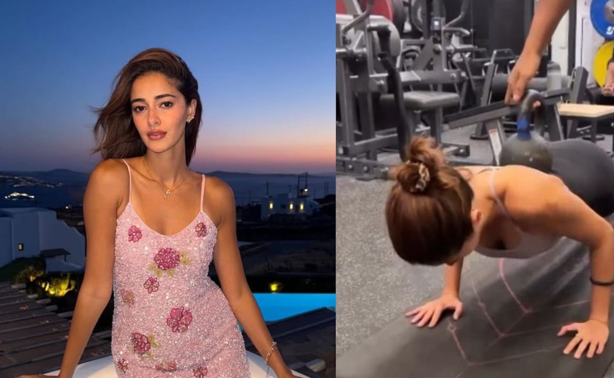Ananya Panday Performs Weighted Push-Ups at the Gym
