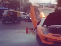 Video: Influencer&#039;s Lamborghini Worth Rs 10 Crore Catches Fire In Bengaluru