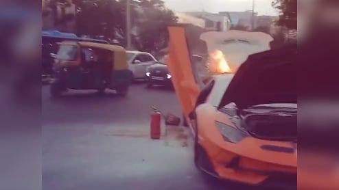 Video: Influencer's Lamborghini Worth Rs 10 Crore Catches Fire In Bengaluru
