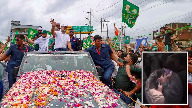 बिहार में वोटर अधिकार यात्रा के दौरान हादसा, राहुल गांधी की गाड़ी के नीचे आया पुलिसकर्मी, देखें वीडियो