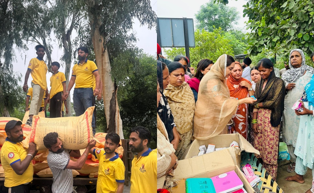 पंजाब के बाढ़ प्रभावित इलाकों में AAP की यूथ और महिला विंग ने संभाला मोर्चा, लोगों को पहुंचा रहे राहत सामग्री