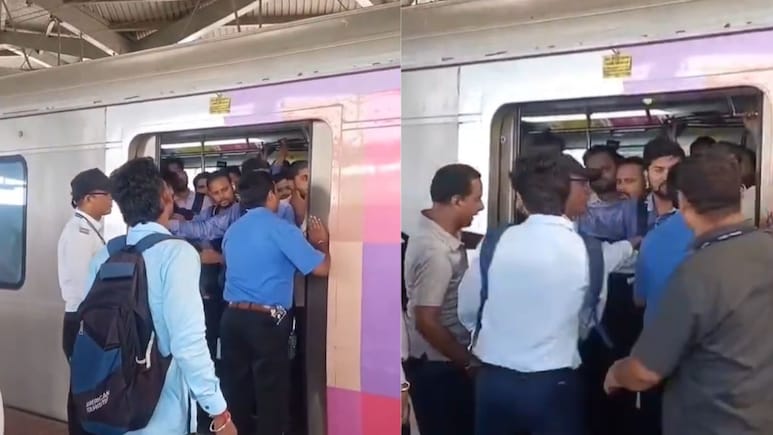 Mumbai Metro : मुंबईकरांच्या संतापाचा उद्रेक, ऐन गर्दीत रोखली मेट्रो, पाहा Video Mumbai Metro : मुंबईकरांच्या संतापाचा उद्रेक, ऐन गर्दीत रोखली मेट्रो, पाहा Video